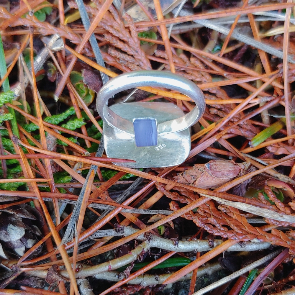 *SOLD* Rare Purple Agate Artisan Made Sterling Silver Ring - Issabeau Jewelry - Picture 7 of 9